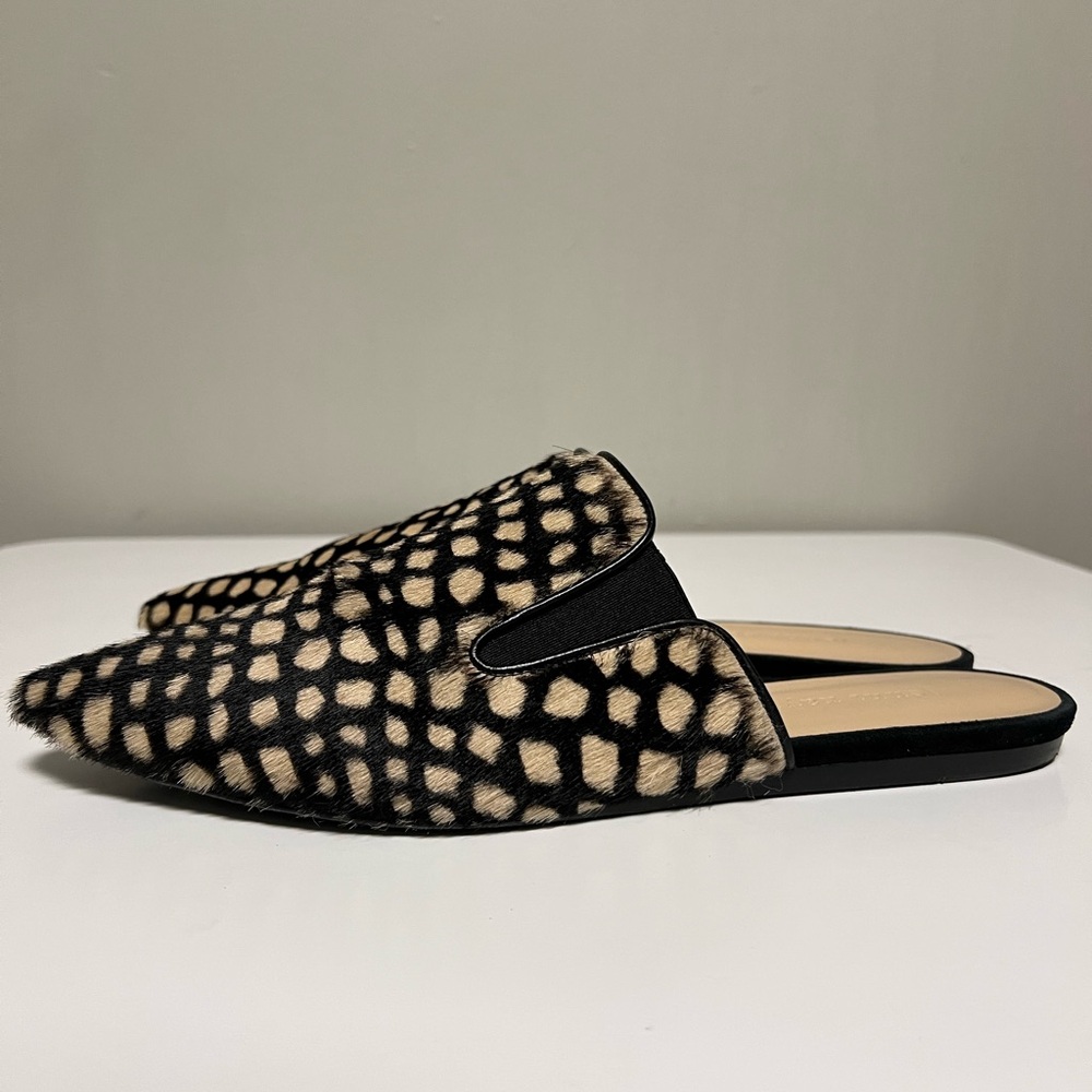 Jenni Kayne Mules Honey Giraffe Calf hair Dotted Slides Women’s EU 39 US 9